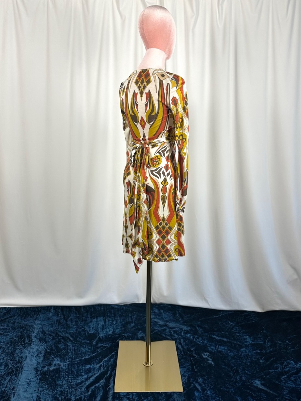 Vintage Crystal Candy USA Retro Geometric Wrap Dress XS - Picture 7 of 16